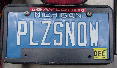 Picture of Ken's License Plate PLZSNOW